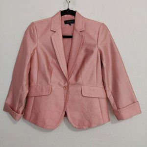 Talbots Blazer Women's Size 6  Pink Silk Blend Classic  Lightweight Button Front